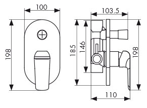 Смеситель KAISER 69277 Glory для ванны скрытого монтажа белый глянец