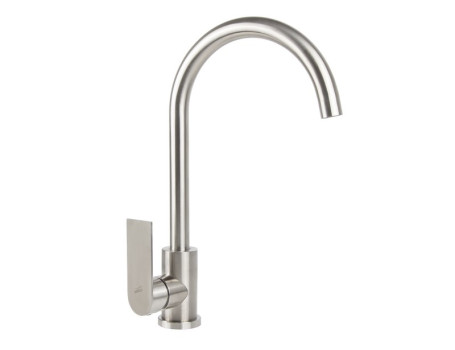 Смеситель для кухни VIKO V-7754 Ф35, нерж. сталь, гайка нерж., Silver