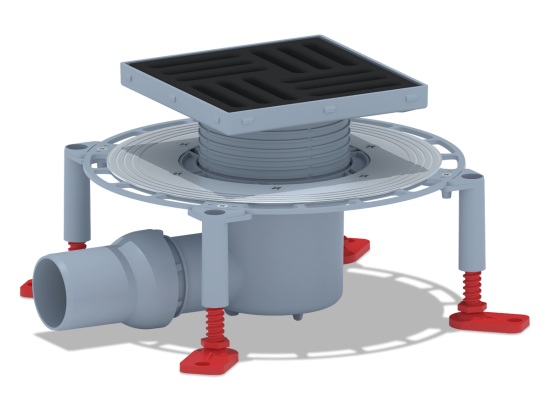 Трап АНИ Пласт THZ5616 Ø50 горизонтальный регул. решетка чугун 15 х15