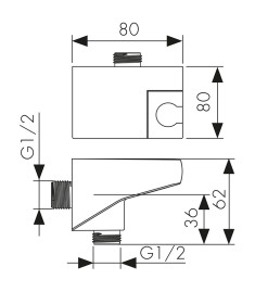 Подключение душевого шланга KAISER 0164 с поворотным держателем для лейки 