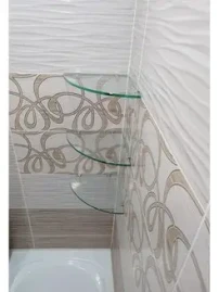 Полка стеклянная двойная угловая прозрачная