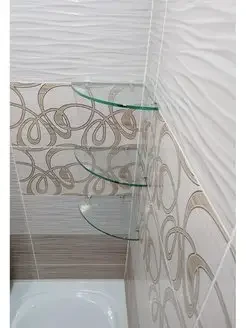 Полка стеклянная двойная угловая прозрачная