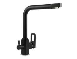 Смеситель VIKO V-5702 для кухни, картридж Ф35мм, под фильтр, латунь, с гайкой, Black matt