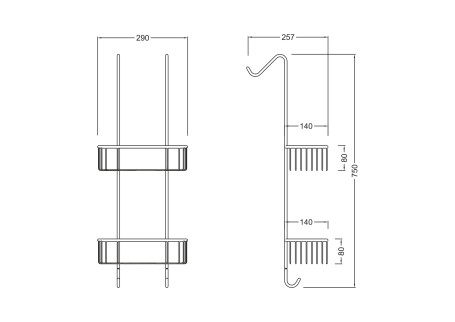 Полка для душевой кабины SCHEIN 2-этажная (9324CH)