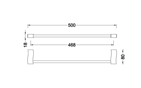 Полотенцедержатель SCHEIN одинарный 50 см (32812)