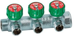 Коллектор 3/4" х 1/2" - 3 вых. (д.р.) рег. плск.упл. FAR