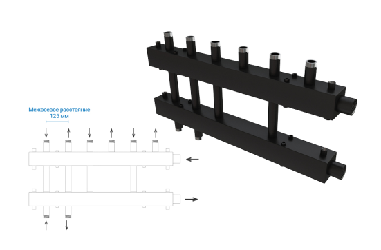 Коллектор котельной разводки Askon КК-25М/125/40/3D