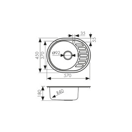 Мойка KAISER KSS-5745L из нержавейки