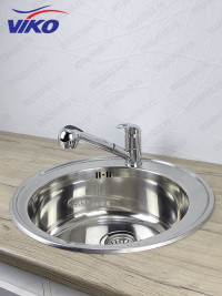 Смеситель для кухни VIKO V-6909 с вытяжной лейкой (лейка SM-032, V-0030)