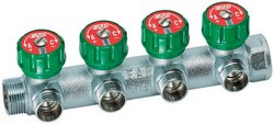 Коллектор 3/4" х 1/2" - 4 вых. (д.р.) рег. плск.упл. FAR