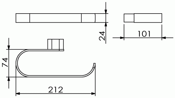 Полотенцедержатель Langberger хромированный к стене "полуовал" 24038A