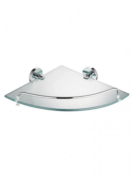 Полка Rainbowl LONG с ограничителем стекло (2243) хром угловая