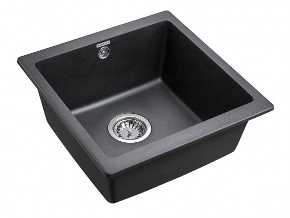 Мойка кварцевая BRILON, PM104546-BL, черный, 445х460, подст. мон. Paulmark Мойка кварцевая BRILON, PM104546-BL, черный, 445х460, подст. мон. Paulmark