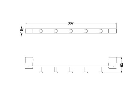 Планка 5 крючков SCHEIN 321*5B2