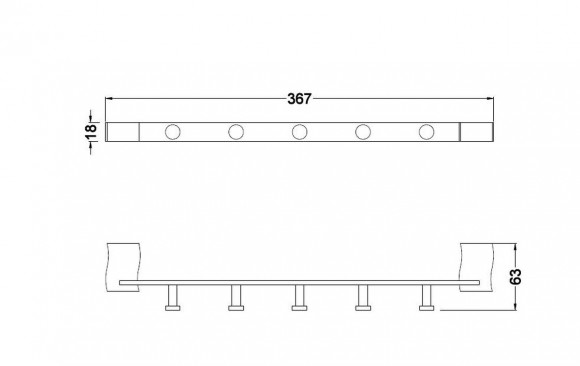 Планка 5 крючков SCHEIN 321*5B2 Планка 5 крючков SCHEIN 321*5B2