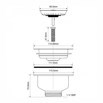 Выпуск для сифона 1 1/2"-113мм McALPINE / MRSKW7-PB