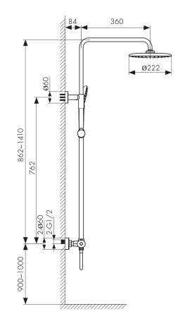 Душевая система KAISER 05177 Cezar с термостатом 6282