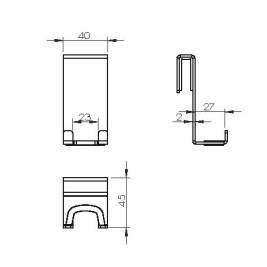 Крючок двойной для душевой кабины (скребка+резиновая вставка) LANGBERGER 71283-20-00