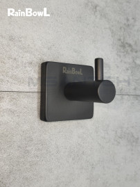 Крючок Rainbowl CUBE для ванной 2727-2BP одинарный чёрный матовый