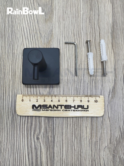 Крючок Rainbowl CUBE для ванной 2727-2BP одинарный чёрный матовый