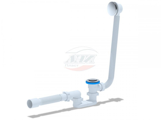 Сифон АНИ Пласт ЕС055G с переливом, клин-клак, плоский