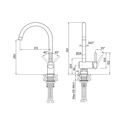 Смеситель для кухни PAULMARK Bend Be212066-SS