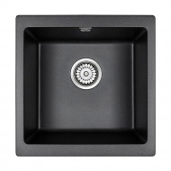 Мойка кварцевая BRILON, PM104546-BLM, черный металлик, 445х460, подст. мон. Paulmark