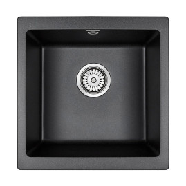 Мойка кварцевая BRILON, PM104546-BLM, черный металлик, 445х460, подст. мон. Paulmark