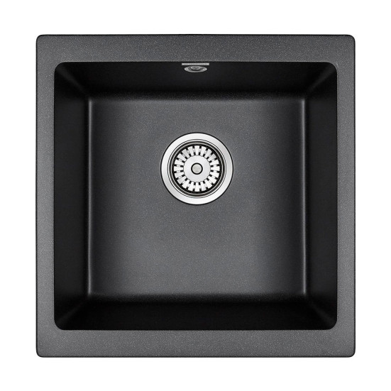 Мойка кварцевая BRILON, PM104546-BLM, черный металлик, 445х460, подст. мон. Paulmark