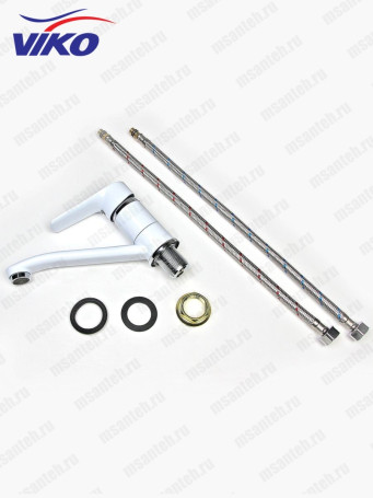 Смеситель VIKO V-4140 для раковины, белый/хром