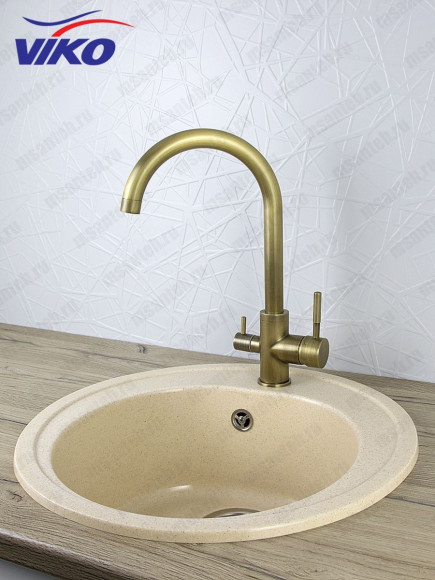 Уценка 1 Смеситель для кухни с краном для питьевой воды VIKO V-5164 Уценка 1 Смеситель для кухни с краном для питьевой воды VIKO V-5164