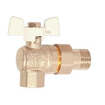 Кран шаровый WaterMark Wm222-3/4 угловой Американка 3/4 ", белая ручка