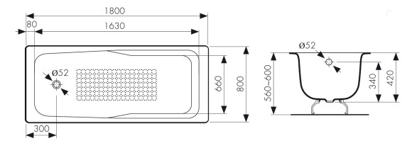 КВ-1501 Ванна KAISER чугунная