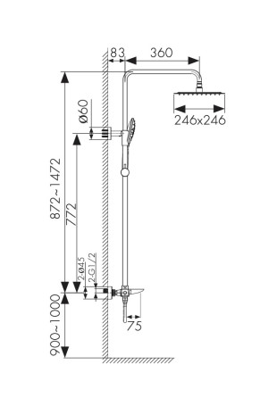 Душевая система KAISER 05282 Cezar с термостатом 6282