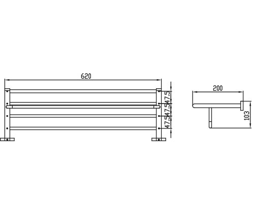 Полка KAISER KH-2019 Gerade для полотенец с держателем