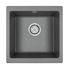 Мойка кварцевая BRILON, PM104546-DG, графит, 445х460, подст. мон. Paulmark