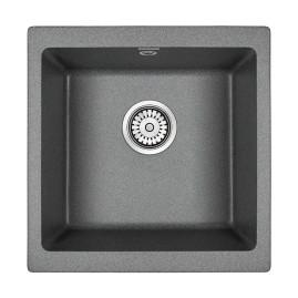 Мойка кварцевая BRILON, PM104546-DG, графит, 445х460, подст. мон. Paulmark