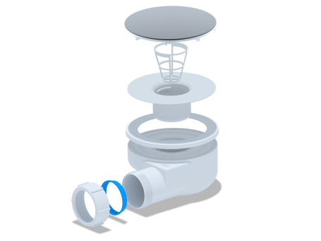 Сифон АНИ Пласт Е350VAL 1-1/2" * 90 для душ/поддона h 55 мм, металл