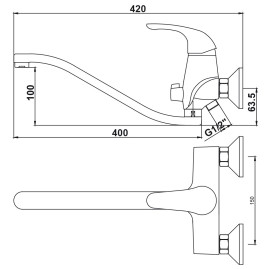 Смеситель KAISER 15055 Safira для ванны 