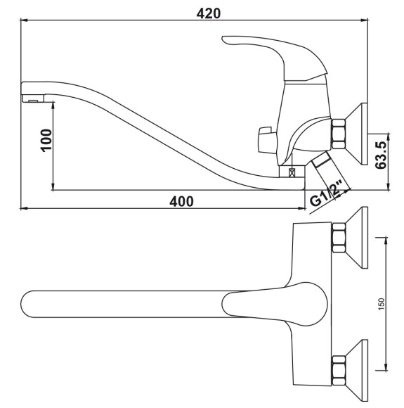 Смеситель KAISER 15055 Safira для ванны Смеситель KAISER 15055 Safira для ванны
