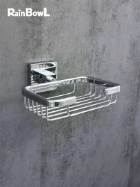 Мыльница Rainbowl CUBE "Решетка" для ванной 2724 квадратная настенная хром