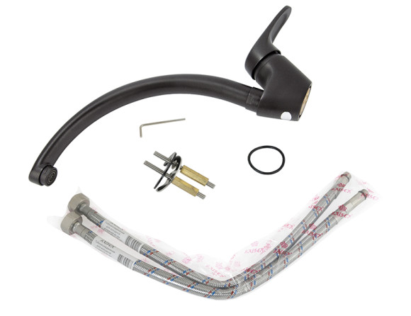 Смеситель KAISER 55244-12 County для кухни, черный металлик Смеситель KAISER 55244-12 County для кухни, черный металлик