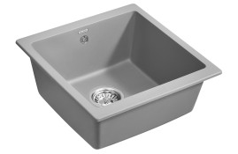 Мойка кварцевая BRILON, PM104546-GRM, серый металлик, 445х460, подст. мон. Paulmark