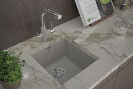 Мойка кварцевая BRILON, PM104546-GRM, серый металлик, 445х460, подст. мон. Paulmark