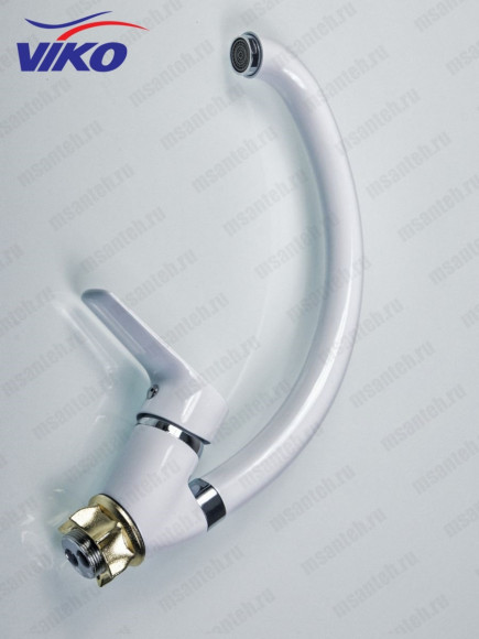 Смеситель VIKO V-4144 для кухни, белый/хром