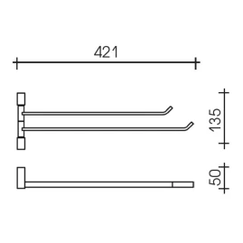 Полотенцедержатель SCHEIN Allom 22824 "рога" двойные