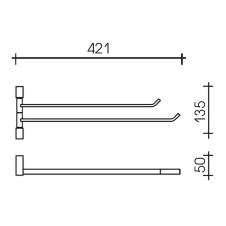 Полотенцедержатель SCHEIN Allom 22824 "рога" двойные