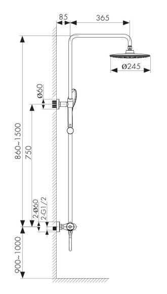 Душевая система KAISER 07177 Plane с термостатом 6280