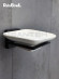Мыльница Rainbowl CUBE для ванной 2785-8BP квадратная настенная керамика чёрная матовая