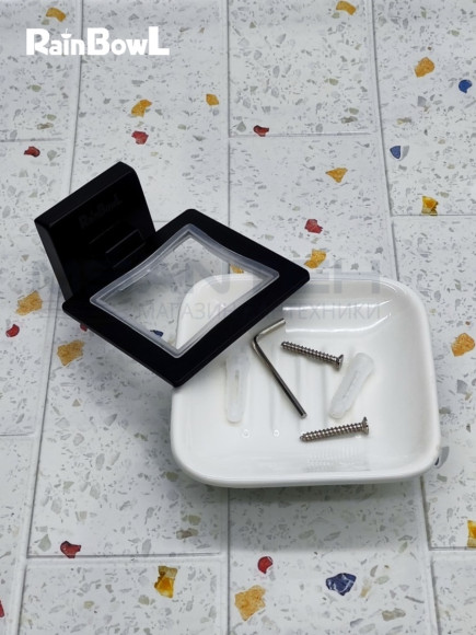 Мыльница Rainbowl CUBE для ванной 2785-8BP квадратная настенная керамика чёрная матовая Мыльница Rainbowl CUBE для ванной 2785-8BP квадратная настенная керамика чёрная матовая